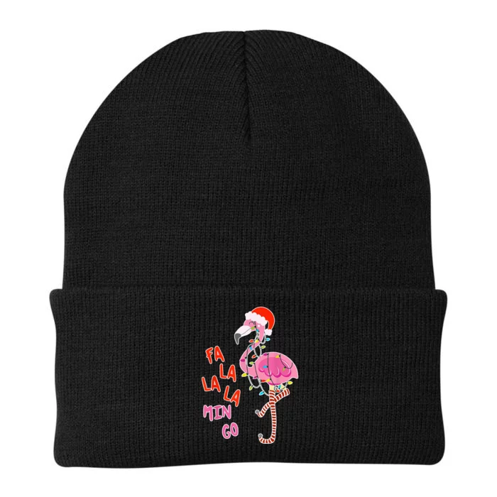 Fa La La La Min Go Flamingo Christmas Knit Cap Winter Beanie