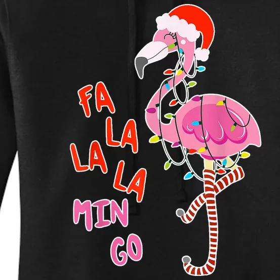 Fa La La La Min Go Flamingo Christmas Women's Pullover Hoodie