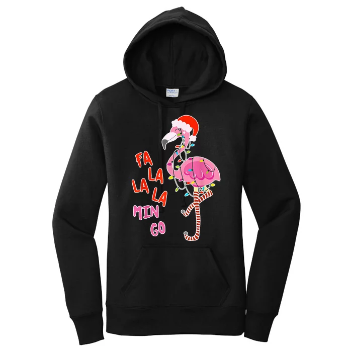 Fa La La La Min Go Flamingo Christmas Women's Pullover Hoodie