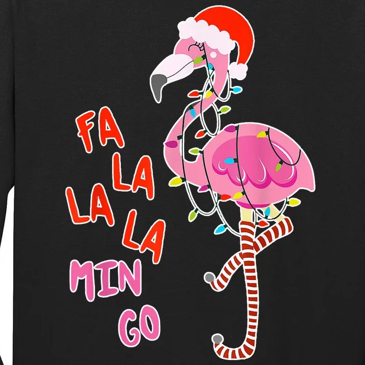 Fa La La La Min Go Flamingo Christmas Tall Long Sleeve T-Shirt