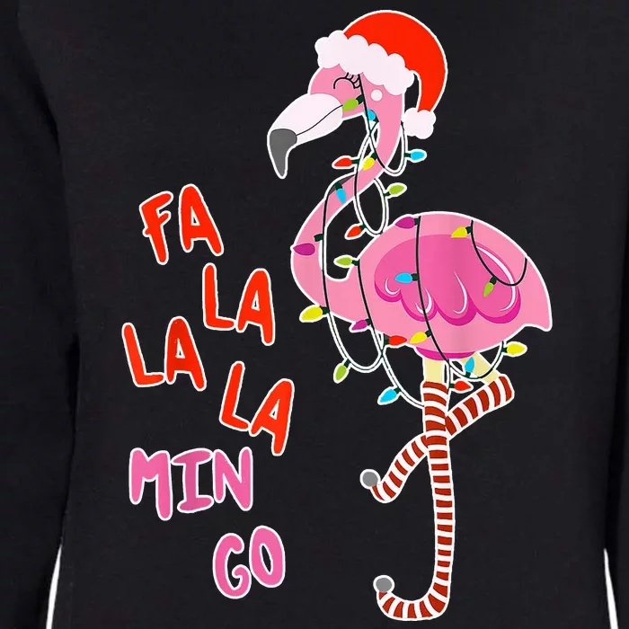 Fa La La La Min Go Flamingo Christmas Womens California Wash Sweatshirt