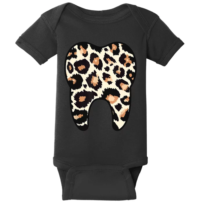 Funny Leopard Leo Dental Hygienist Teeth Assistant Dentistry Baby Bodysuit