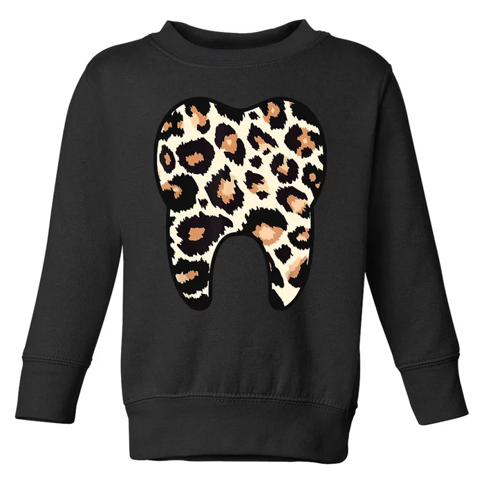 Funny Leopard Leo Dental Hygienist Teeth Assistant Dentistry Toddler Sweatshirt