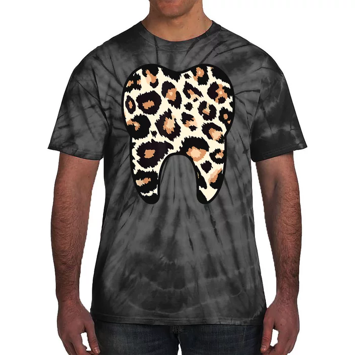 Funny Leopard Leo Dental Hygienist Teeth Assistant Dentistry Tie-Dye T-Shirt