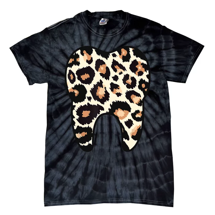 Funny Leopard Leo Dental Hygienist Teeth Assistant Dentistry Tie-Dye T-Shirt