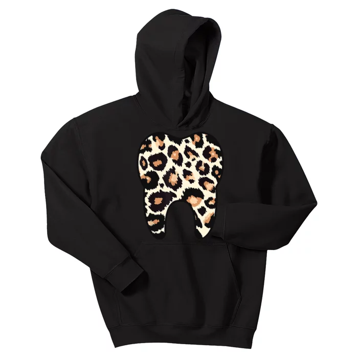 Funny Leopard Leo Dental Hygienist Teeth Assistant Dentistry Kids Hoodie