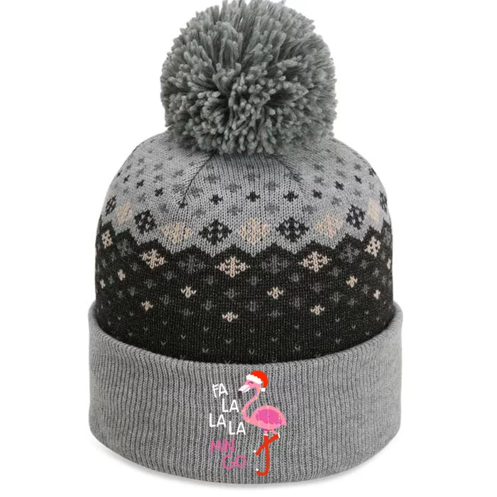 Fa La La La Mingo Flamingo Santa Pink Funny Christmas Cute Gift The Baniff Cuffed Pom Beanie