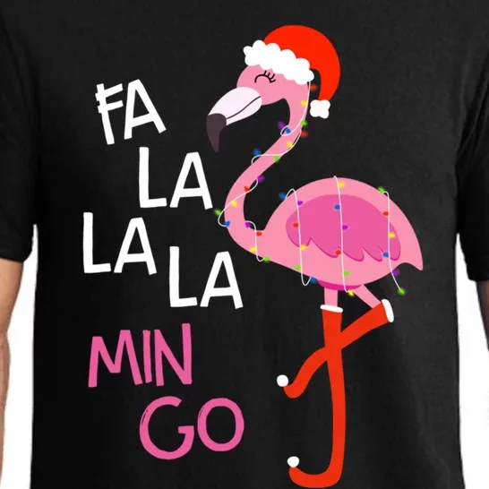 Fa La La La Mingo Flamingo Santa Pink Funny Christmas Cute Gift Pajama Set