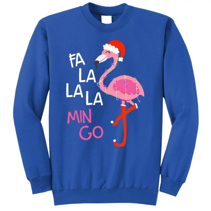 Fa La La La Mingo Flamingo Santa Pink Funny Christmas Cute Gift Tall Sweatshirt