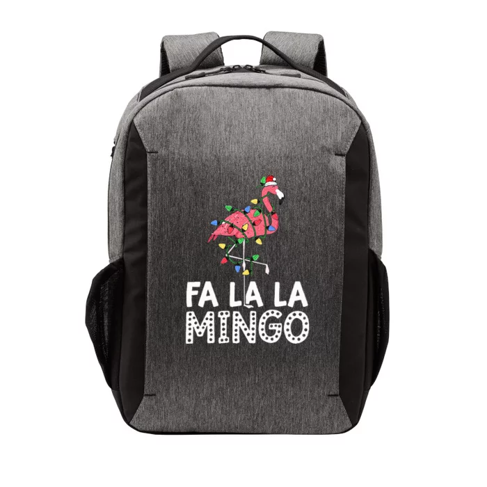 Fa La La Mingo Flamingo Christmas Tree Lights Tropical Xmas Vector Backpack