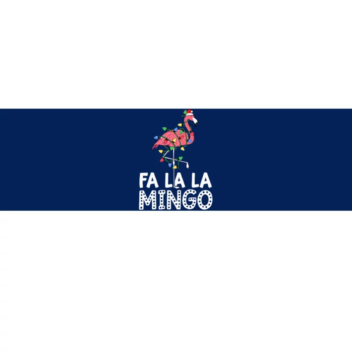 Fa La La Mingo Flamingo Christmas Tree Lights Tropical Xmas Bumper Sticker