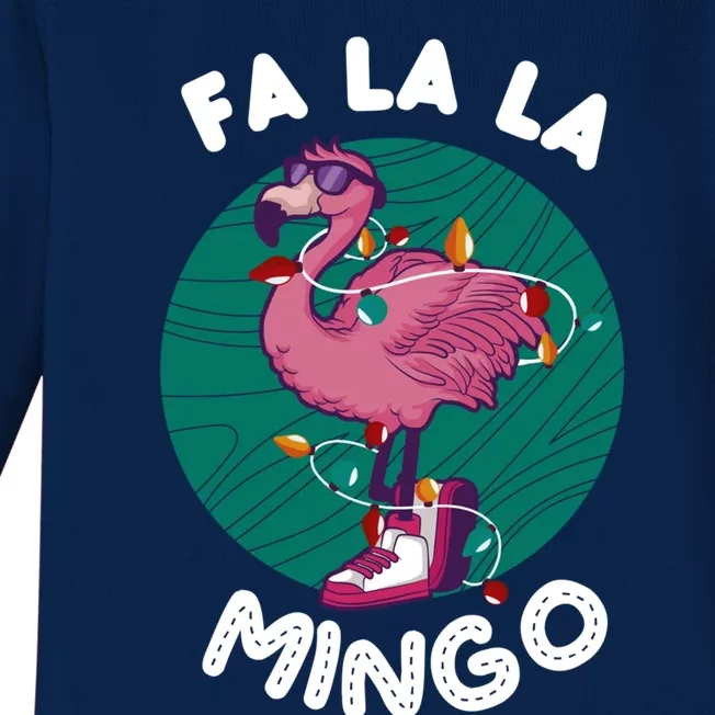 Fa La La Mingo Flamingo Chistmas Season Gift Baby Long Sleeve Bodysuit