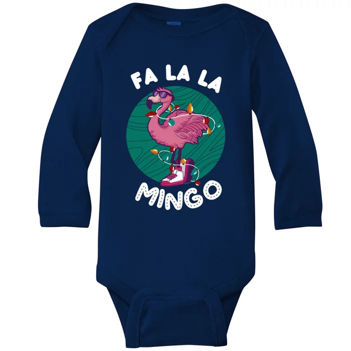 Fa La La Mingo Flamingo Chistmas Season Gift Baby Long Sleeve Bodysuit