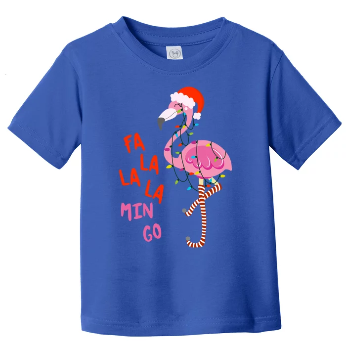 Fa La La Mingo Flamingo Christmas Tree Lights Tropical Xmas Cool Gift Toddler T-Shirt