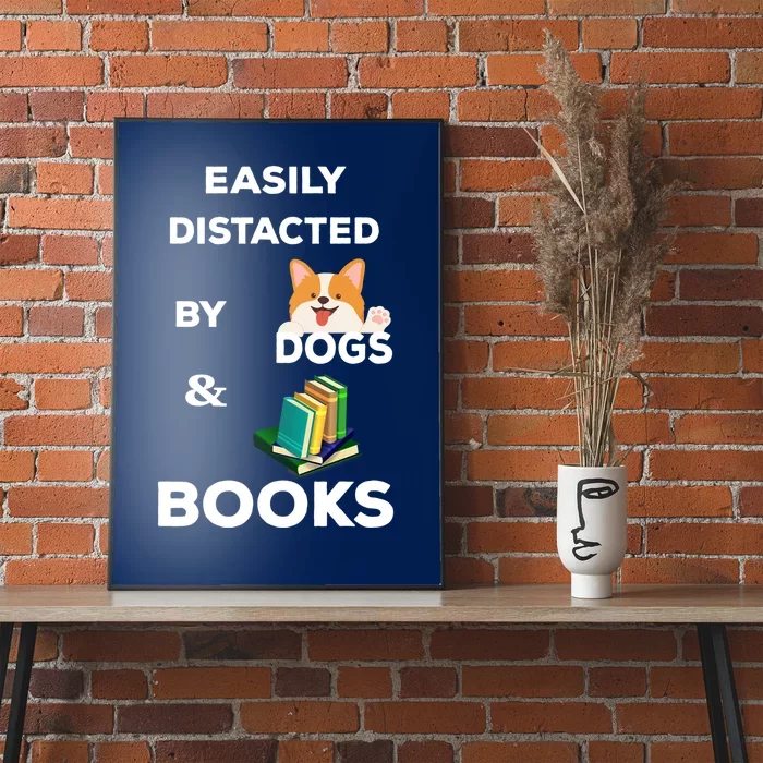 Funny Librarian Loving Dogs Gifts Books Nerds Poster