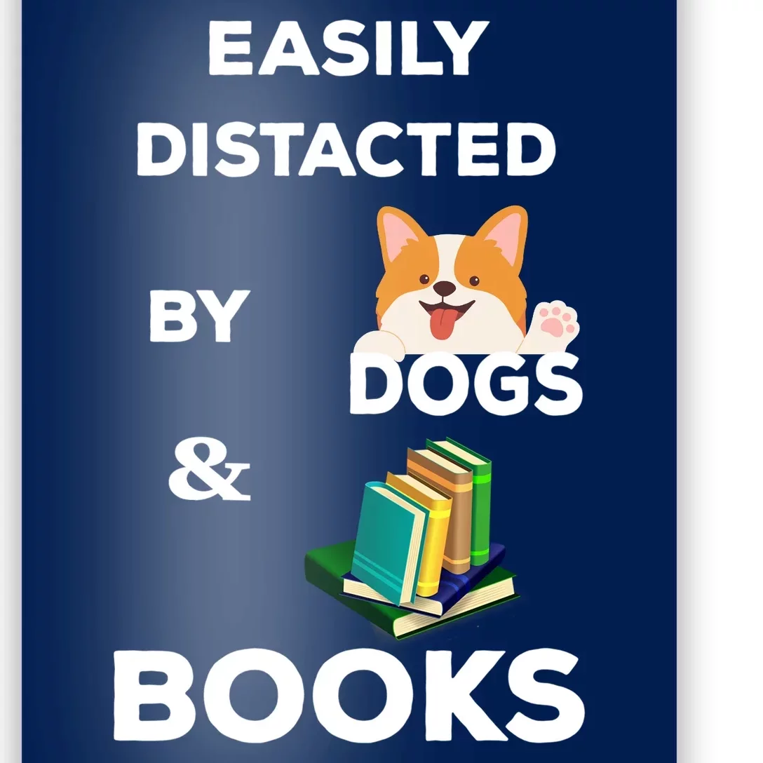 Funny Librarian Loving Dogs Gifts Books Nerds Poster