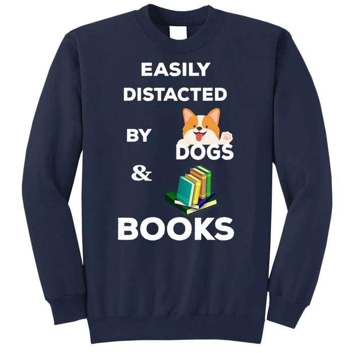 Funny Librarian Loving Dogs Gifts Books Nerds Tall Sweatshirt