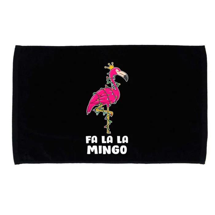 Fa La La Mingo Flamingo Christmas Tree Lights Tropical Xmas Gift Microfiber Hand Towel