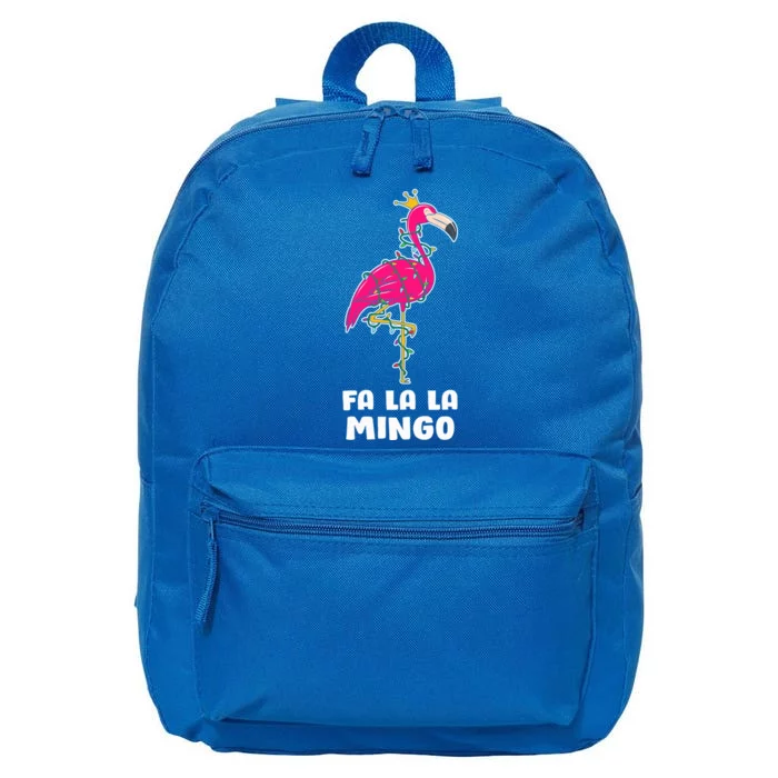 Fa La La Mingo Flamingo Christmas Tree Lights Tropical Xmas Gift 16 in Basic Backpack