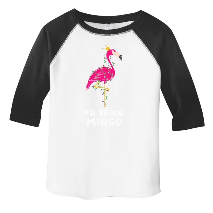 Fa La La Mingo Flamingo Christmas Tree Lights Tropical Xmas Gift Toddler Fine Jersey T-Shirt