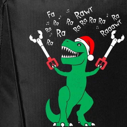 Fa La La Christmas Dinosaur Funny Fa Ra Ra Rawr Gift City Backpack