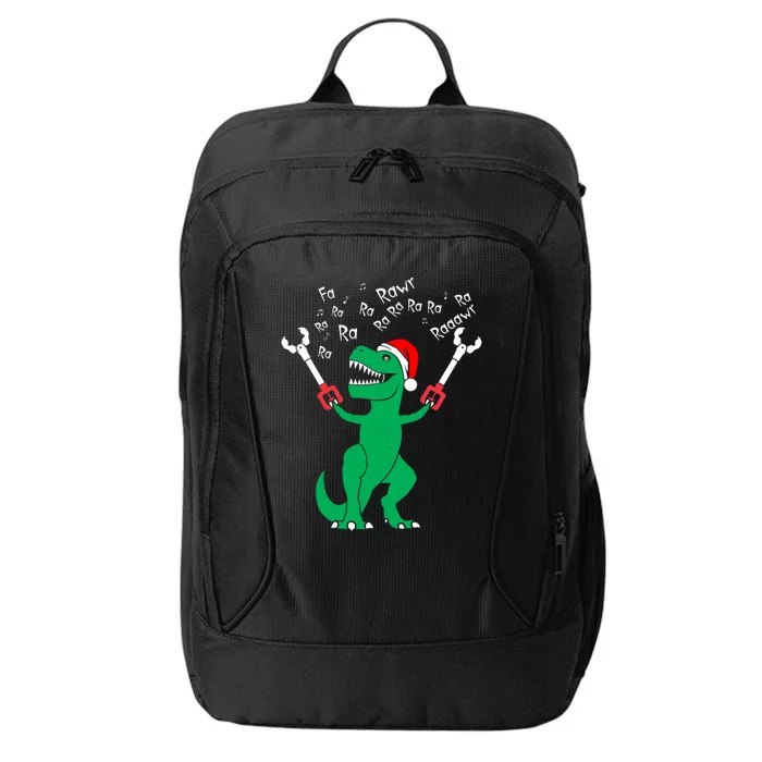 Fa La La Christmas Dinosaur Funny Fa Ra Ra Rawr Gift City Backpack