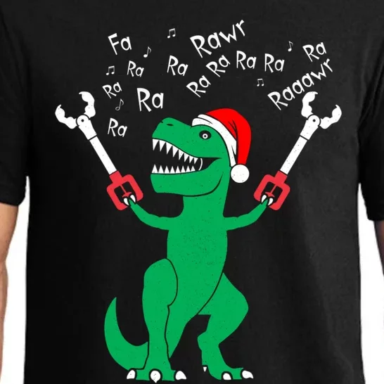 Fa La La Christmas Dinosaur Funny Fa Ra Ra Rawr Gift Pajama Set