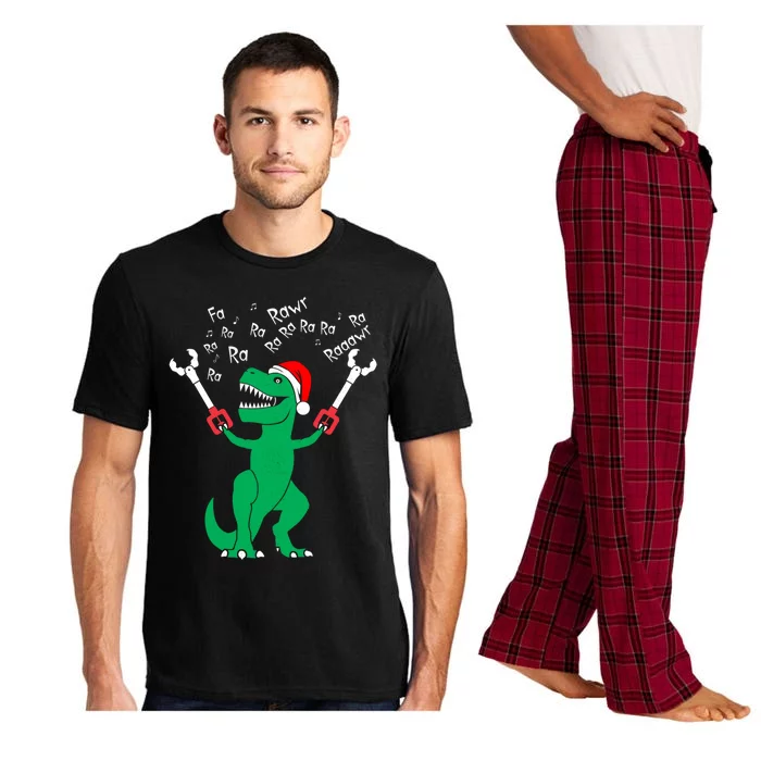 Fa La La Christmas Dinosaur Funny Fa Ra Ra Rawr Gift Pajama Set