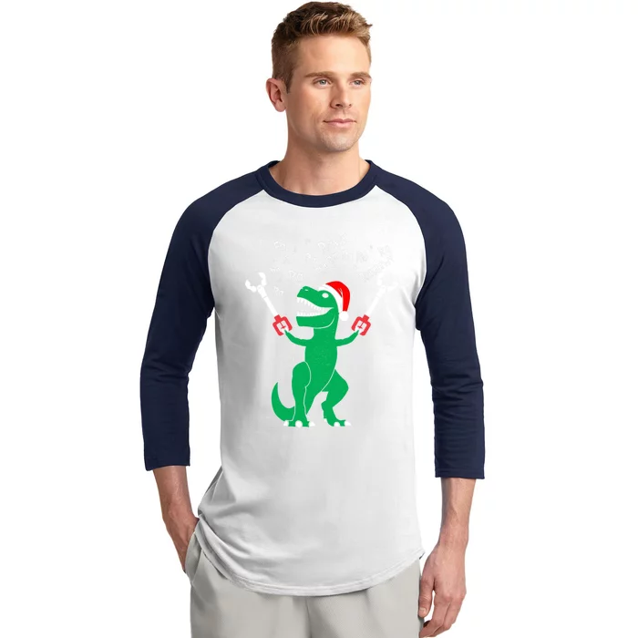 Fa La La Christmas Dinosaur Funny Fa Ra Ra Rawr Gift Baseball Sleeve Shirt