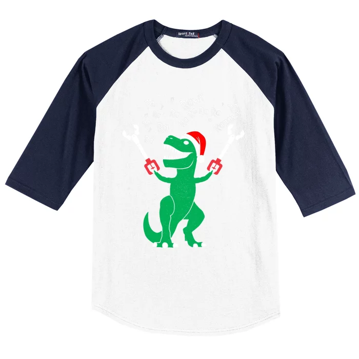 Fa La La Christmas Dinosaur Funny Fa Ra Ra Rawr Gift Baseball Sleeve Shirt