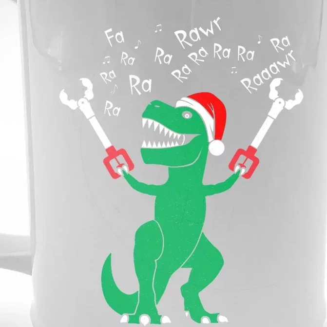 Fa La La Christmas Dinosaur Funny Fa Ra Ra Rawr Gift Front & Back Beer Stein