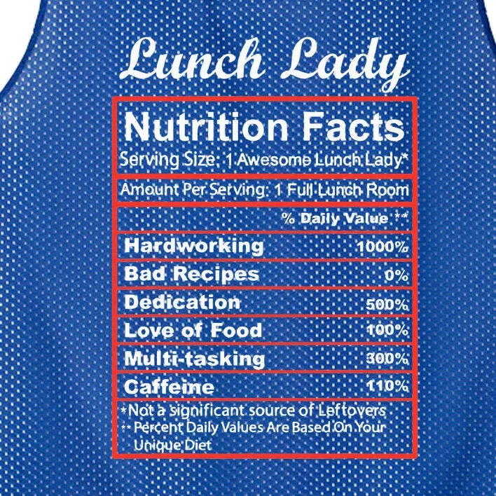 Funny Lunch Lady Nutrition Facts School Cafeteria Cooks Mesh Reversible Basketball Jersey Tank