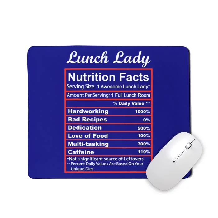 Funny Lunch Lady Nutrition Facts School Cafeteria Cooks Mousepad