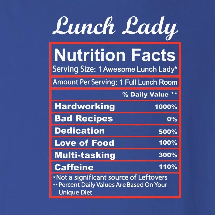 Funny Lunch Lady Nutrition Facts School Cafeteria Cooks Toddler Long Sleeve Shirt