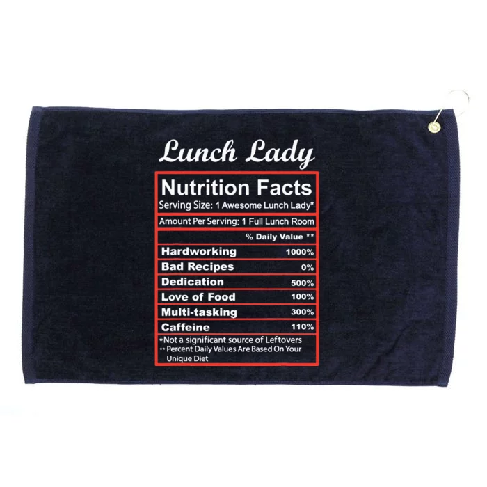 Funny Lunch Lady Nutrition Facts School Cafeteria Cooks Grommeted Golf Towel