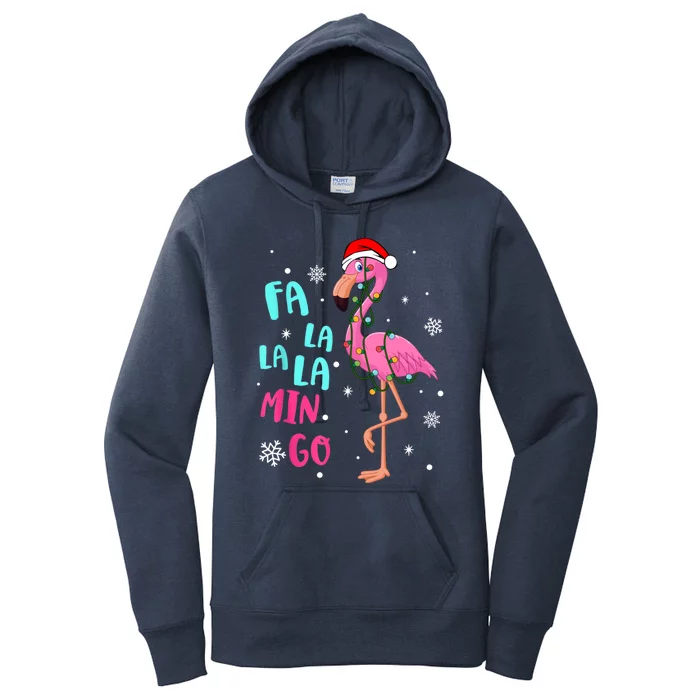 Fa La La La Mingo Flamingo Santa Hat For Christmas Lights Gift Women's Pullover Hoodie