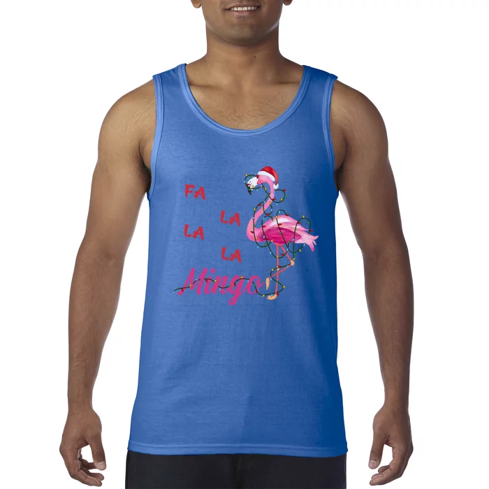 Fa La La La Mingo Flamingo Christmas Lights Merry Xmas Day Cool Gift Tank Top