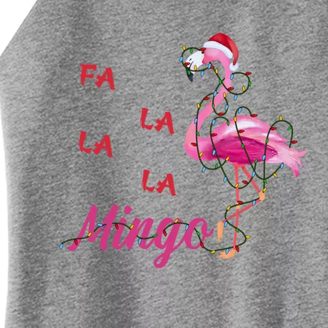 Fa La La La Mingo Flamingo Christmas Lights Merry Xmas Day Cool Gift Women’s Perfect Tri Rocker Tank