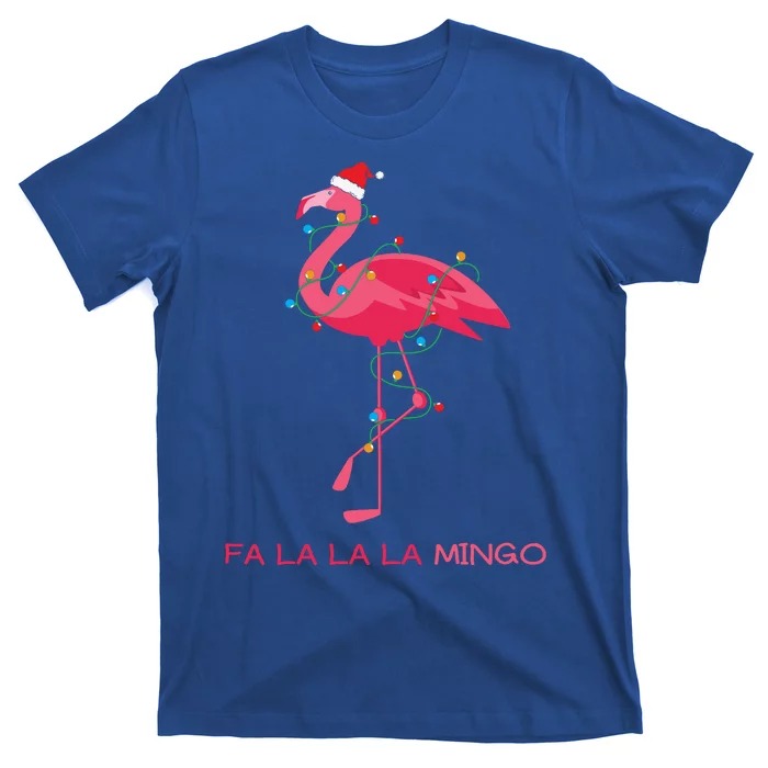 Fa La La La Mingo Flamingo Santa Pink Ugly Christmas Sweater T-Shirt