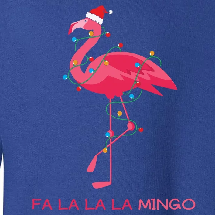 Fa La La La Mingo Flamingo Santa Pink Ugly Christmas Sweater Toddler Sweatshirt