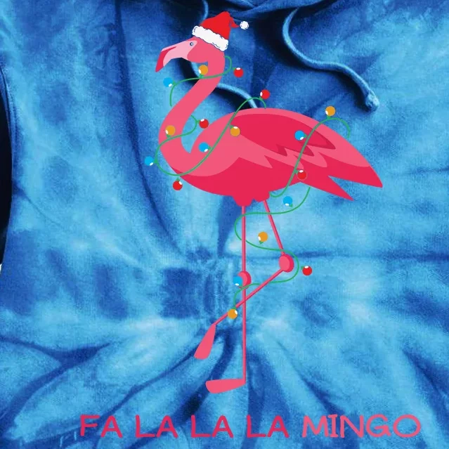 Fa La La La Mingo Flamingo Santa Pink Ugly Christmas Sweater Tie Dye Hoodie