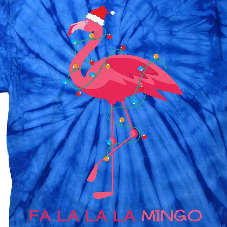 Fa La La La Mingo Flamingo Santa Pink Ugly Christmas Sweater Tie-Dye T-Shirt