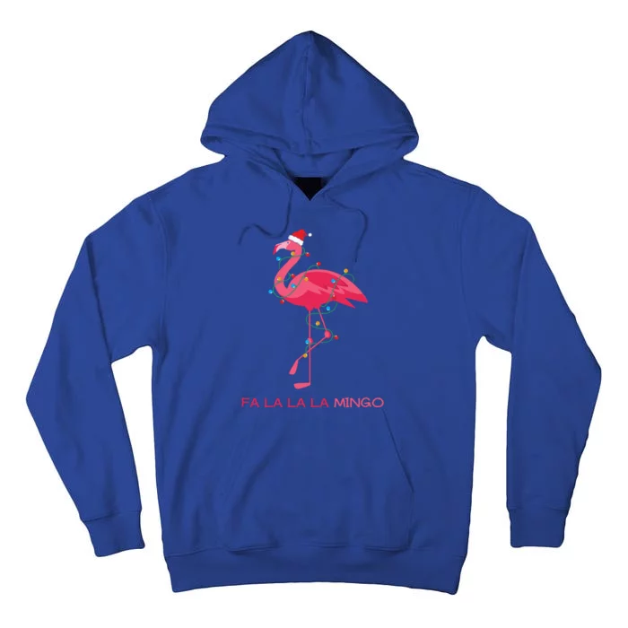 Fa La La La Mingo Flamingo Santa Pink Ugly Christmas Sweater Tall Hoodie