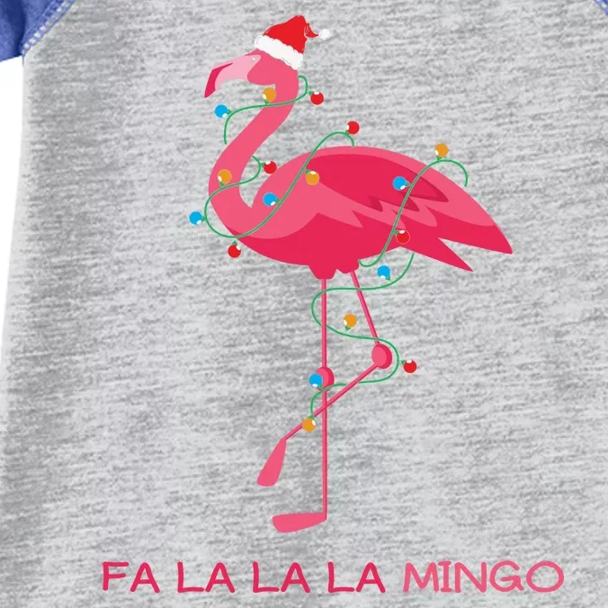 Fa La La La Mingo Flamingo Santa Pink Ugly Christmas Sweater Infant Baby Jersey Bodysuit