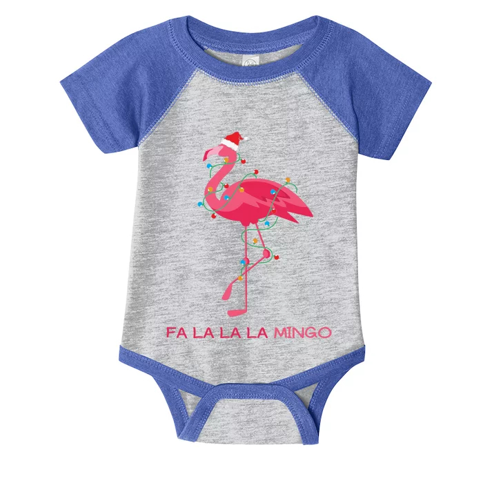 Fa La La La Mingo Flamingo Santa Pink Ugly Christmas Sweater Infant Baby Jersey Bodysuit