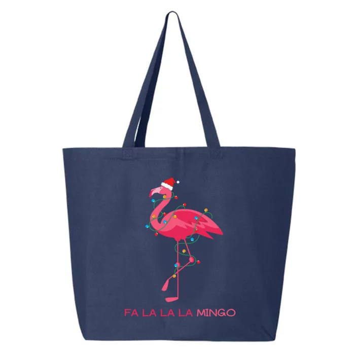 Fa La La La Mingo Flamingo Santa Pink Ugly Christmas Sweater 25L Jumbo Tote