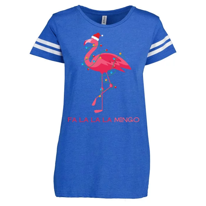 Fa La La La Mingo Flamingo Santa Pink Ugly Christmas Sweater Enza Ladies Jersey Football T-Shirt