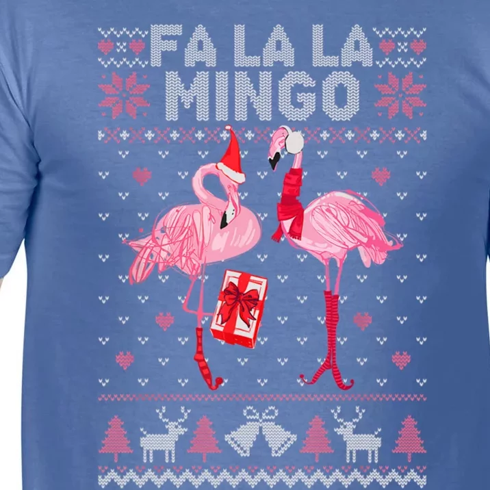 Fa La La La Mingo Flamingo Santa Pink Ugly Christmas Gift Comfort Colors T-Shirt