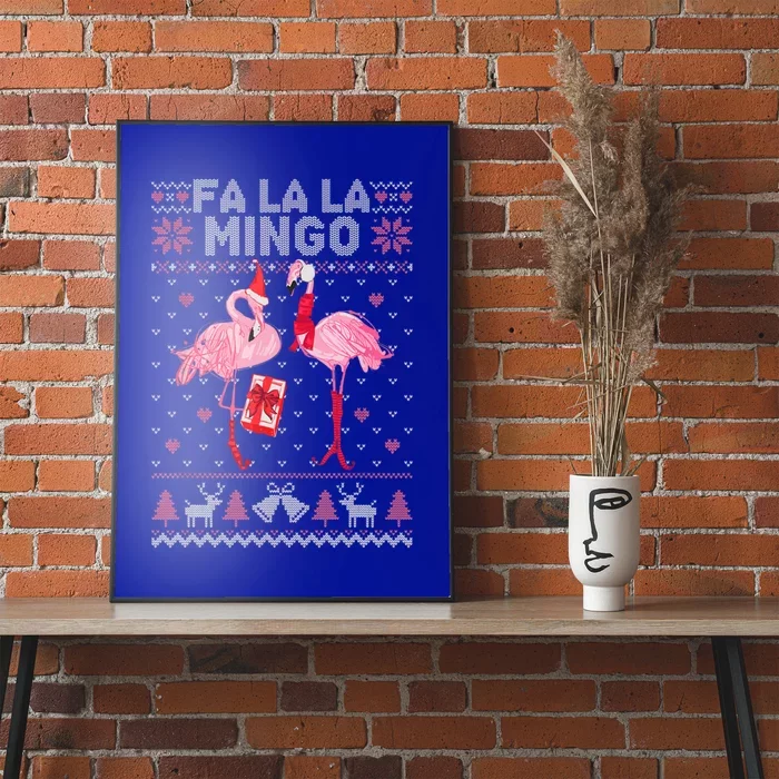 Fa La La La Mingo Flamingo Santa Pink Ugly Christmas Gift Poster