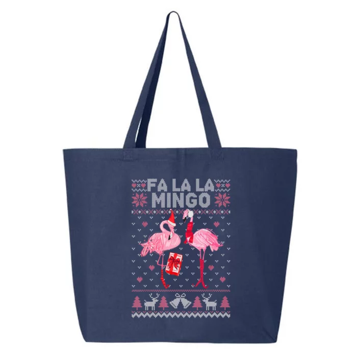 Fa La La La Mingo Flamingo Santa Pink Ugly Christmas Gift 25L Jumbo Tote